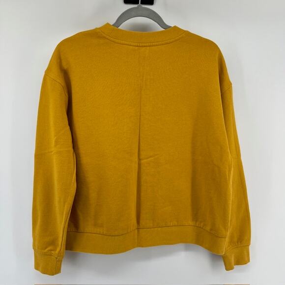 Vans Off The Wall Crewneck Sweatshirt Womens S Mustard Yellow Skater Girl - Picture 2 of 8